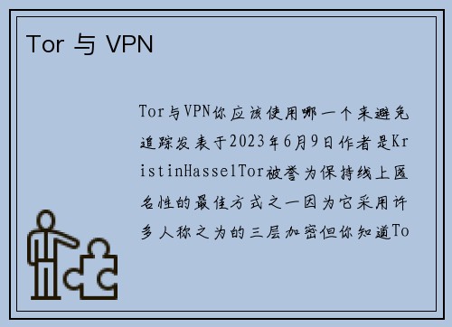 Tor 与 VPN 